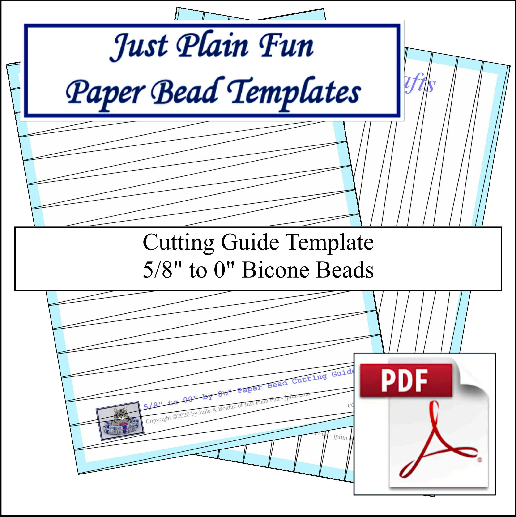 Paper Bead Templates, 5/8in to 0in Strips