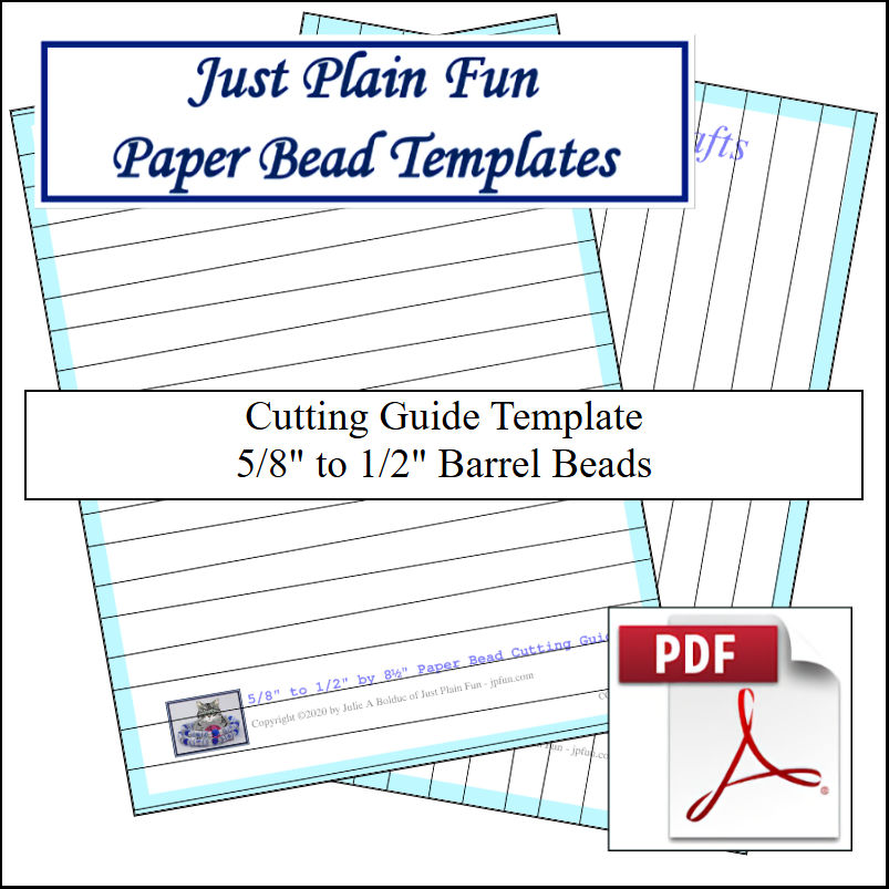 Paper Bead Templates, 5/8in to 1/2in Strips