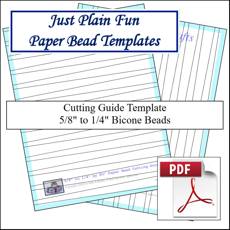 Paper Bead Templates, 5/8in to 1/4in Strips