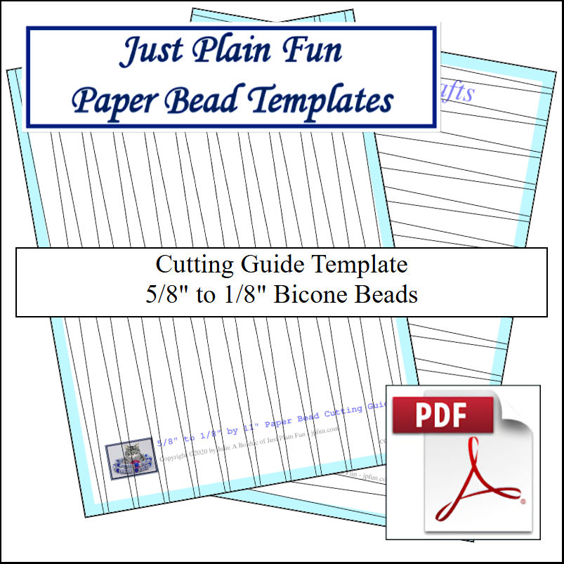 Paper Bead Templates, 5/8in to 1/8in Strips