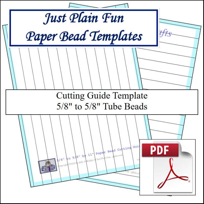 Paper Bead Templates, 5/8in to 5/8in Strips