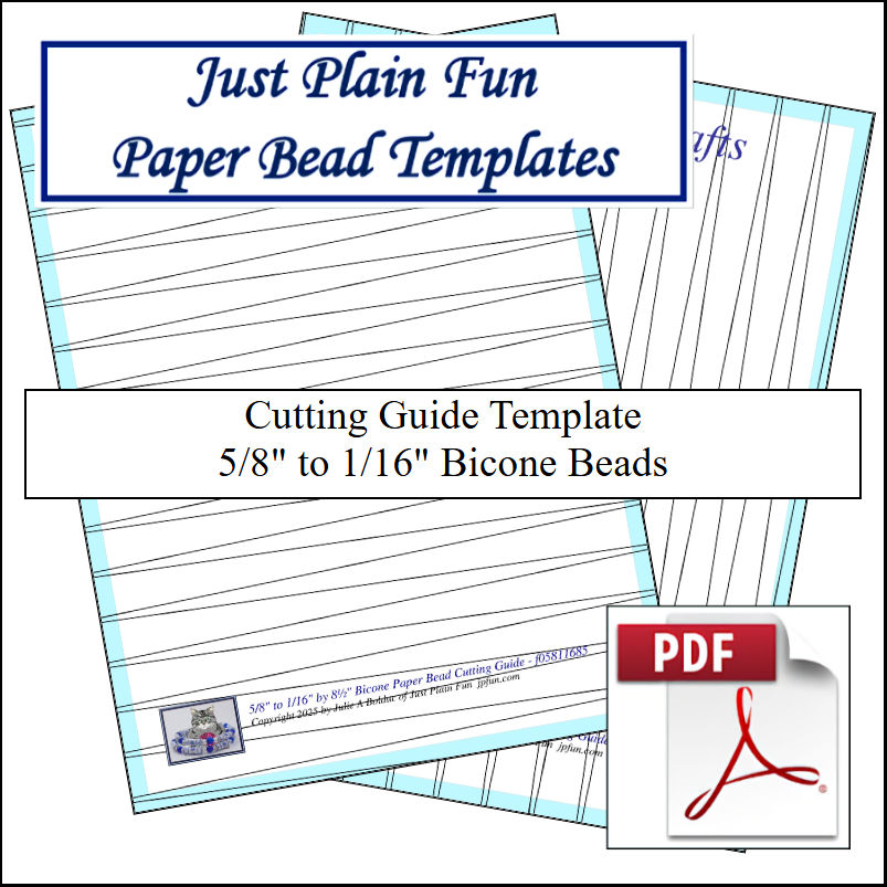 Paper Bead Templates, 5/8in to 1/16in Strips