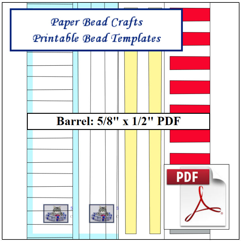 Paper Bead Templates, 5/8in x 1/2in strips