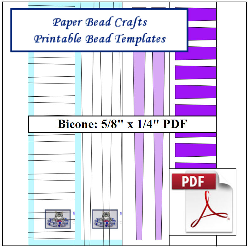 Paper Bead Templates, 5/8in x 1/4in strips