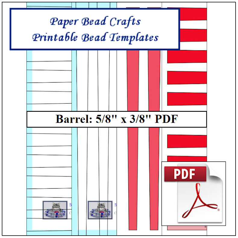 Paper Bead Templates, 5/8in x 3/8in strips