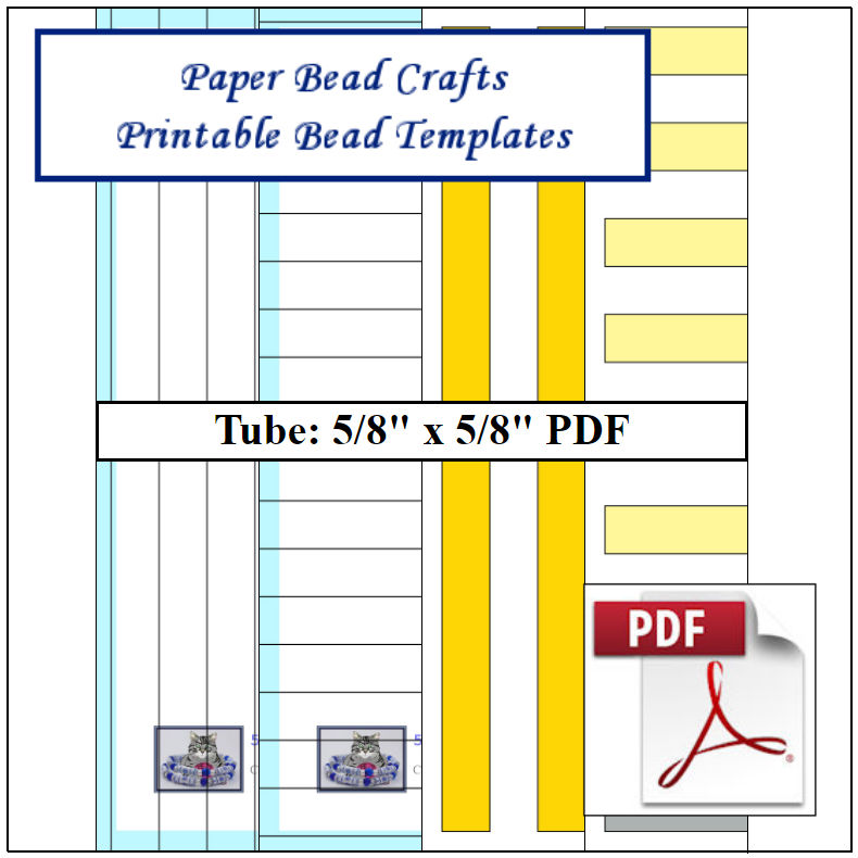 Paper Bead Templates, 5/8in x 5/8in strips