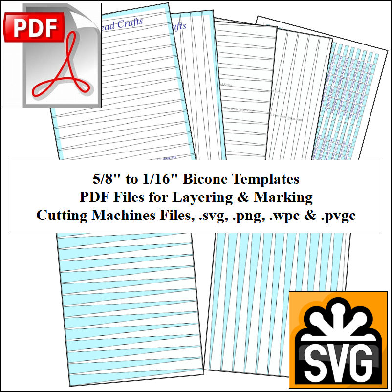 5/8in x 1/16in  Paper Bead Templates