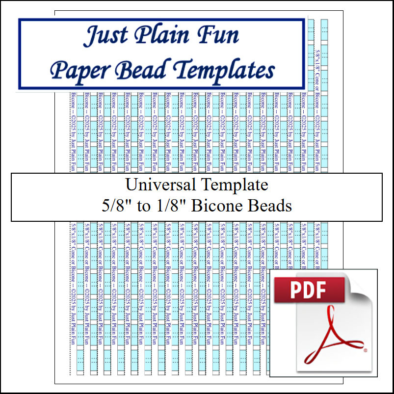 Paper Bead Templates, 5/8in to 1/8in Strips