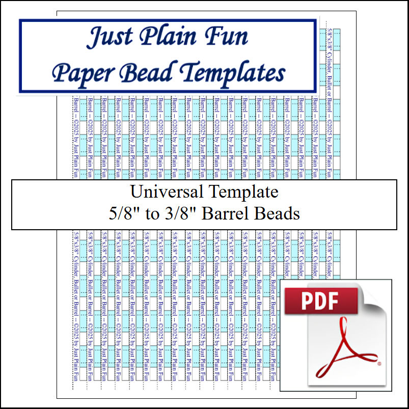 Paper Bead Templates, 5/8in to 3/8in Strips