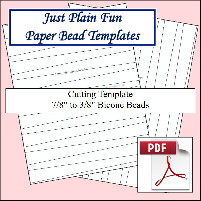 Paper Bead Cutting Templates, 7/8in to 3/8in Strips Templates 7/8in to 3/8in Strips