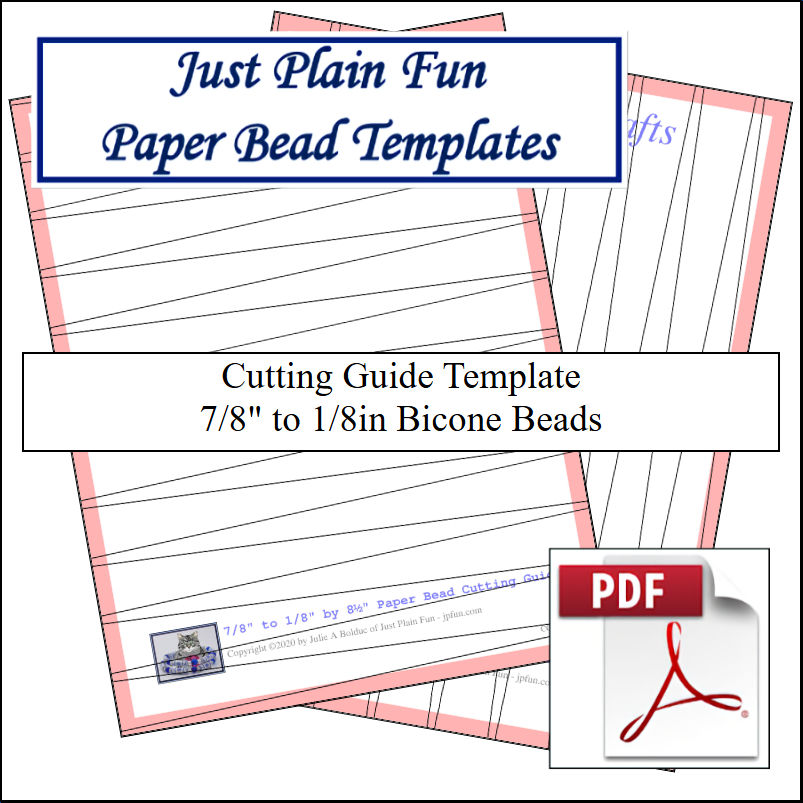 Paper Bead Cutting Guide Templates, 7/8in to 1/8in Strips Templates 7/8in to 1/8in Strips