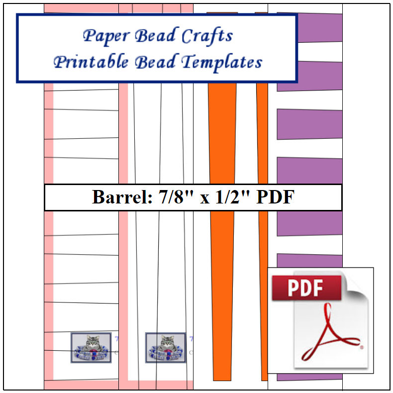 7/8in x 1/2in Paper Bead Templates