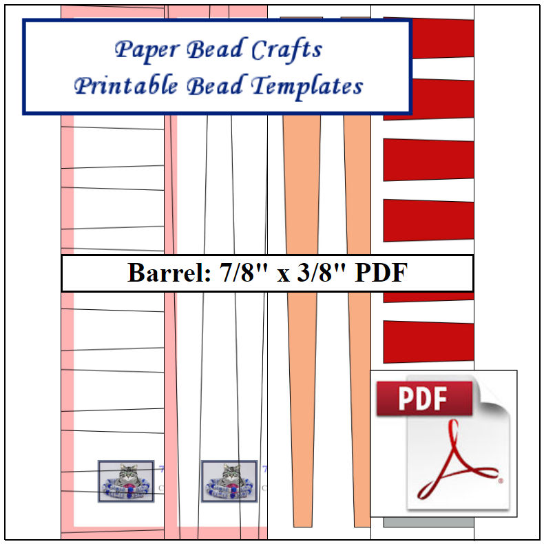 Paper Bead Templates, 7/8in x 3/8in strips