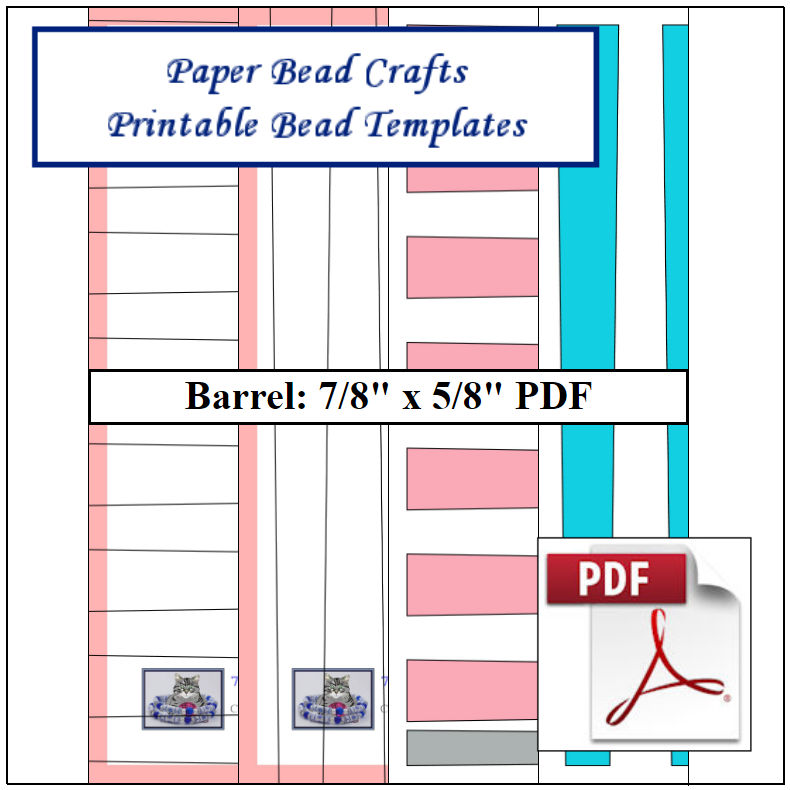 Paper Bead Templates, 7/8in x 5/8in strips