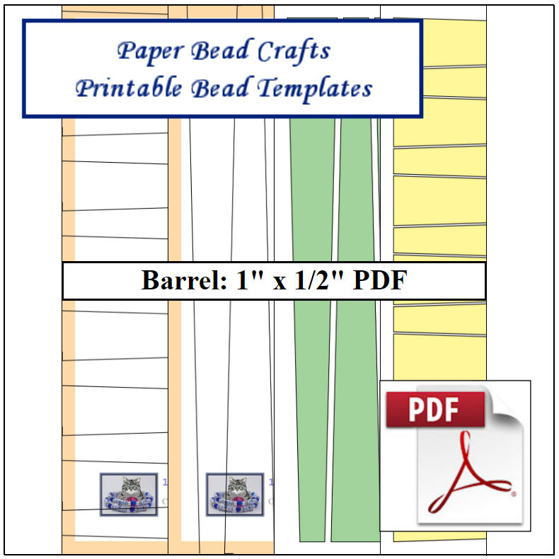 Paper Bead Templates, 1in x 1/2in strips