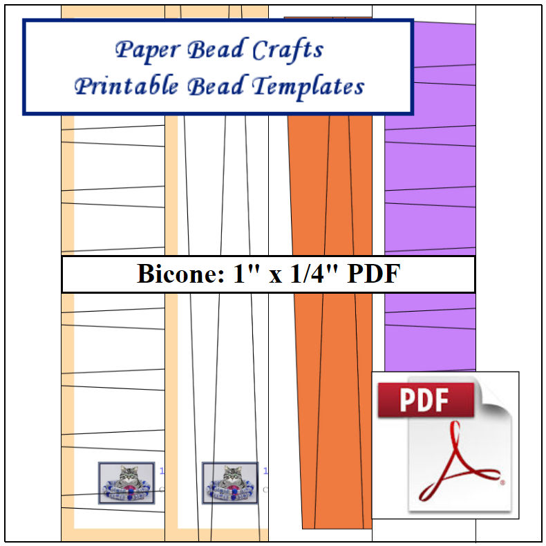 Paper Bead Templates, 1in x 1/4in strips