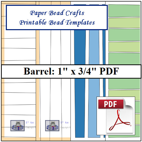 Paper Bead Templates, 1in x 3/4in strips