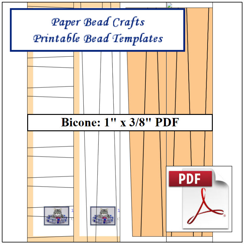 Paper Bead Templates, 1in x 3/8in strips