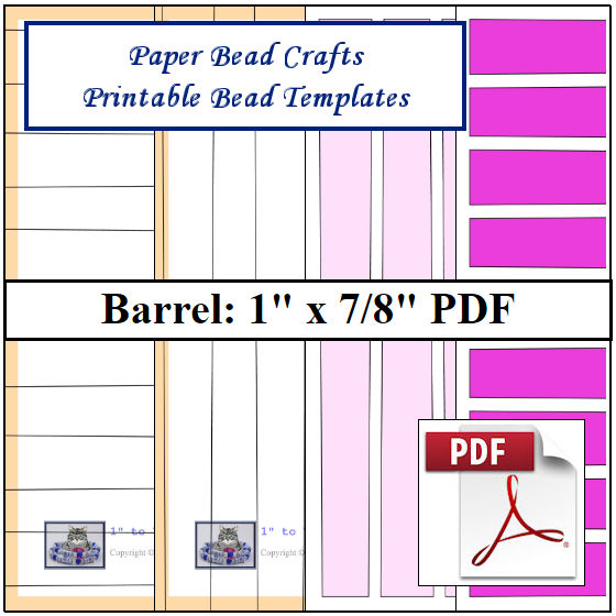 Paper Bead Templates, 1in x 7/8in strips