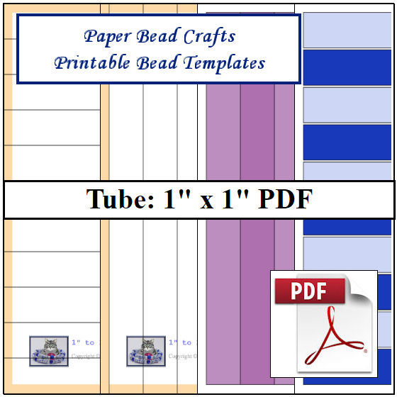 Paper Bead Templates, 1in x 1in strips