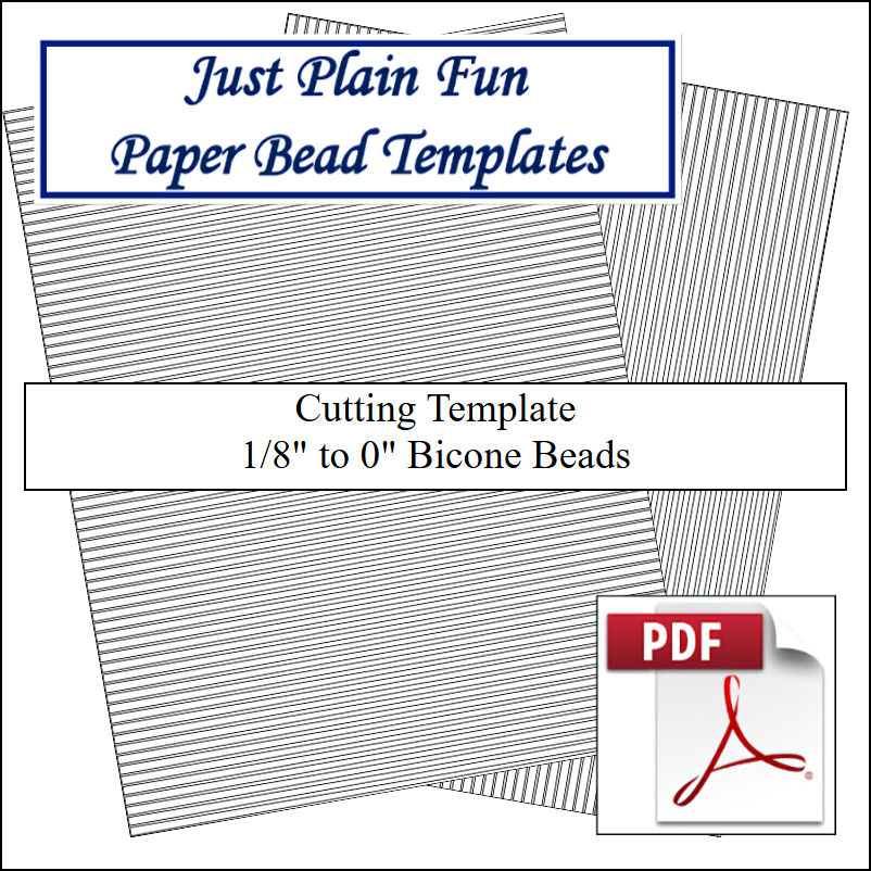 Paper Bead Cutting Templates, 1/8in to 0in Strips Paper Bead Templates, 1/8in to 0in Strips
