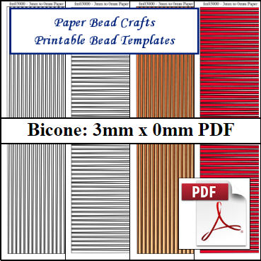 Bicone: 3mm x 00in Paper Bead Templates