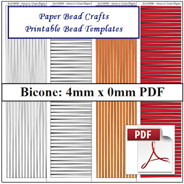 Bicone: 4mm x 00in Paper Bead Templates
