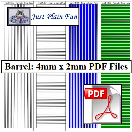 Barrel: 4mm x 2mm Paper Bead Templates
