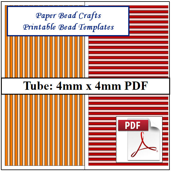 Paper Bead Templates, 4mm x 4mm strips