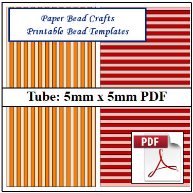 Tube: 5mm x 5mm Paper Bead Templates