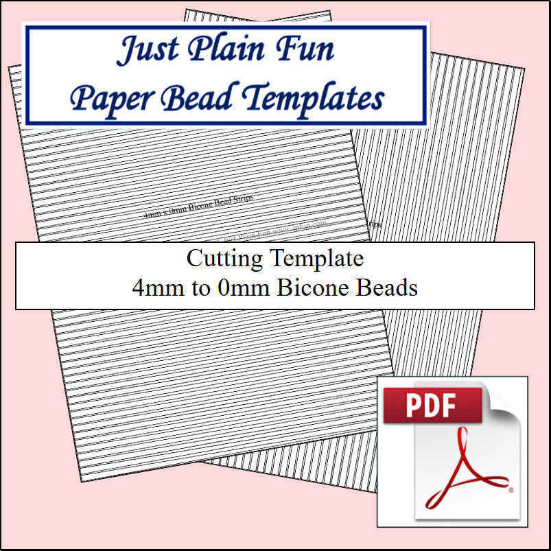 Paper Bead Cutting Templates, 4mm to 0mm Strips Templates 4mm to 0mm Strips