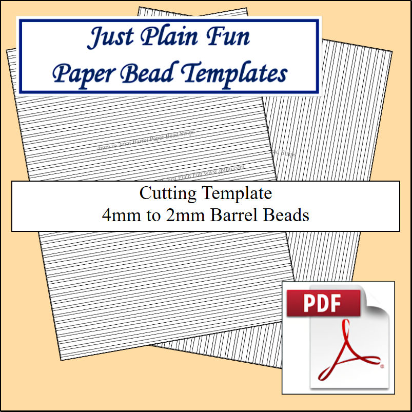 Paper Bead Cutting Templates, 4mm to 2mm Strips Templates 4mm to 2mm Strips
