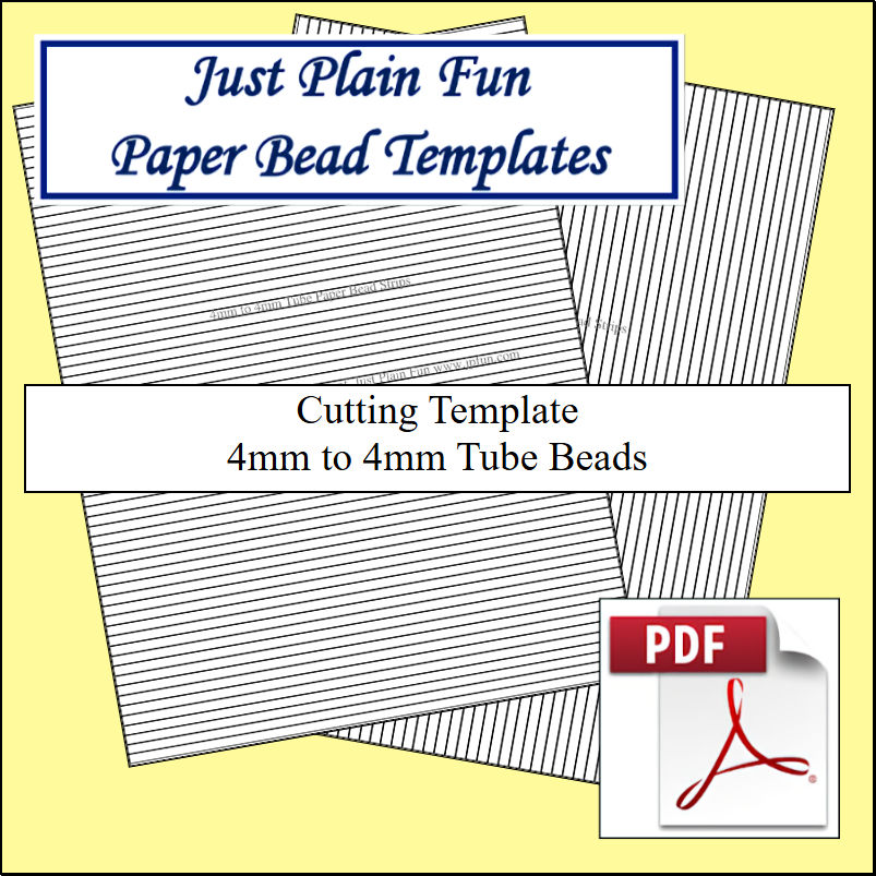 Paper Bead Cutting Templates, 4mm to 4mm Strips Templates 4mm to 4mm Strips