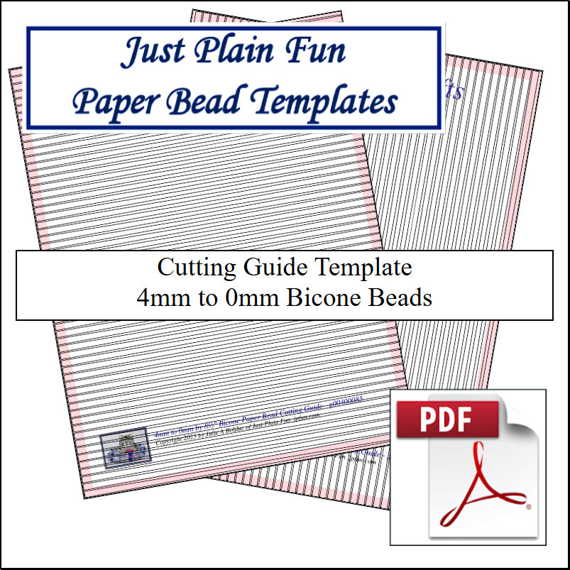 Paper Bead Cutting Guide Templates, 4mm to 0mm Strips Templates 4mm to 0mm Strips