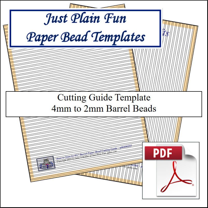 Paper Bead Cutting Guide Templates, 4mm to 2mm Strips Templates 4mm to 2mm Strips