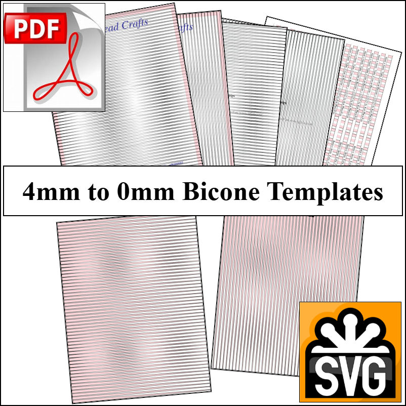 Bicone: 4mm x 00in Paper Bead Templates