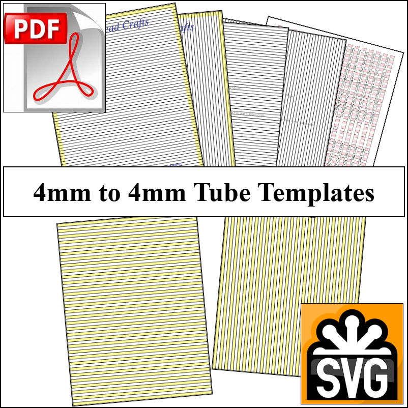 Tube: 4mm x 4mm Paper Bead Templates