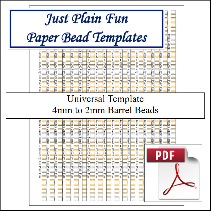 Paper Bead Cutting Guide Templates, 4mm to 2mm Strips Templates 4mm to 2mm Strips