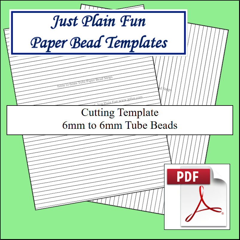 Paper Bead Cutting Templates, 6mm to 6mm Strips Templates 6mm to 6mm Strips