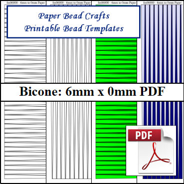 Bicone: 6mm x 0mm Paper Bead Templates