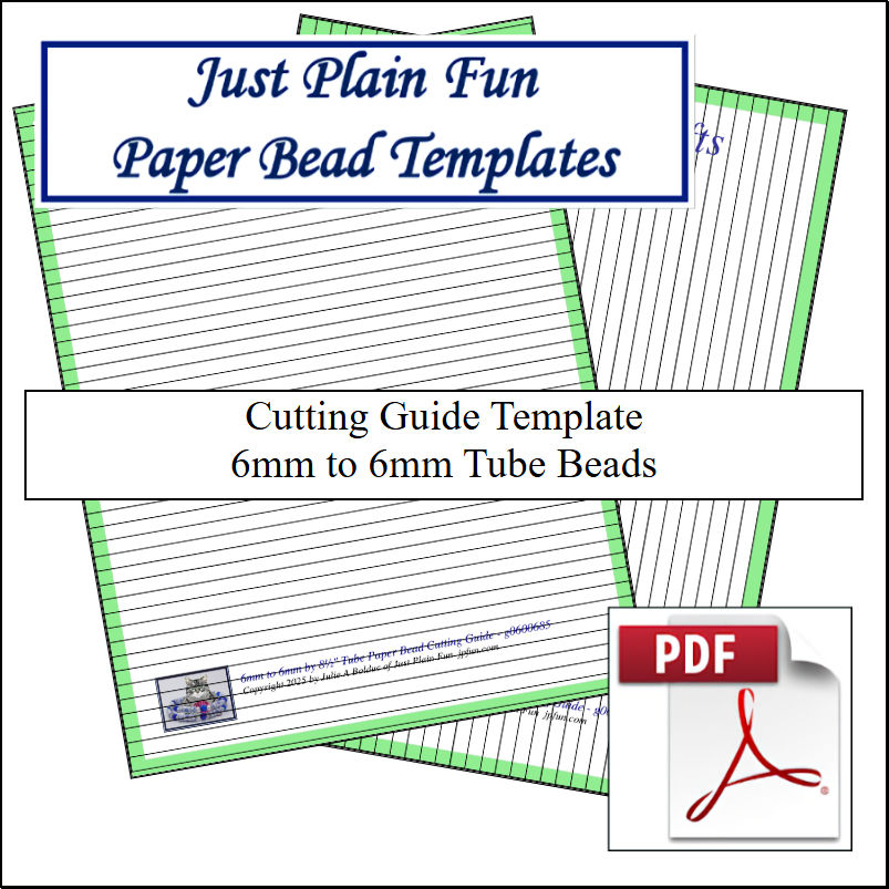 Paper Bead Cutting Guide Templates, 6mm to 6mm Strips Templates 6mm to 6mm Strips