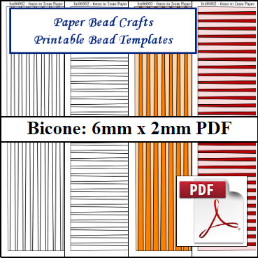 Bicone: 6mm x 2mm Paper Bead Templates
