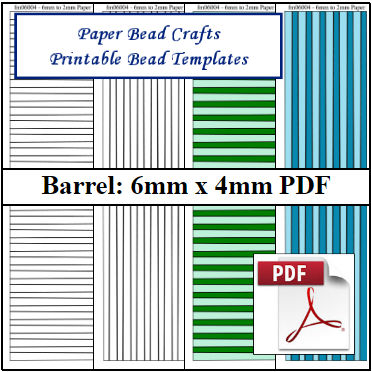 Paper Bead Templates, 6mm x 4mm strips