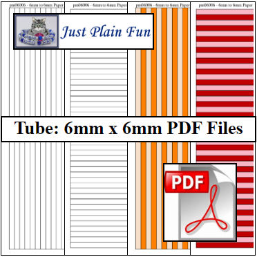 Tube: 6mm x 6mm Paper Bead Templates