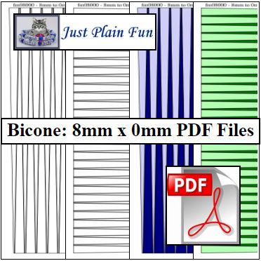 Bicone: 8mm x 0mm Paper Bead Templates