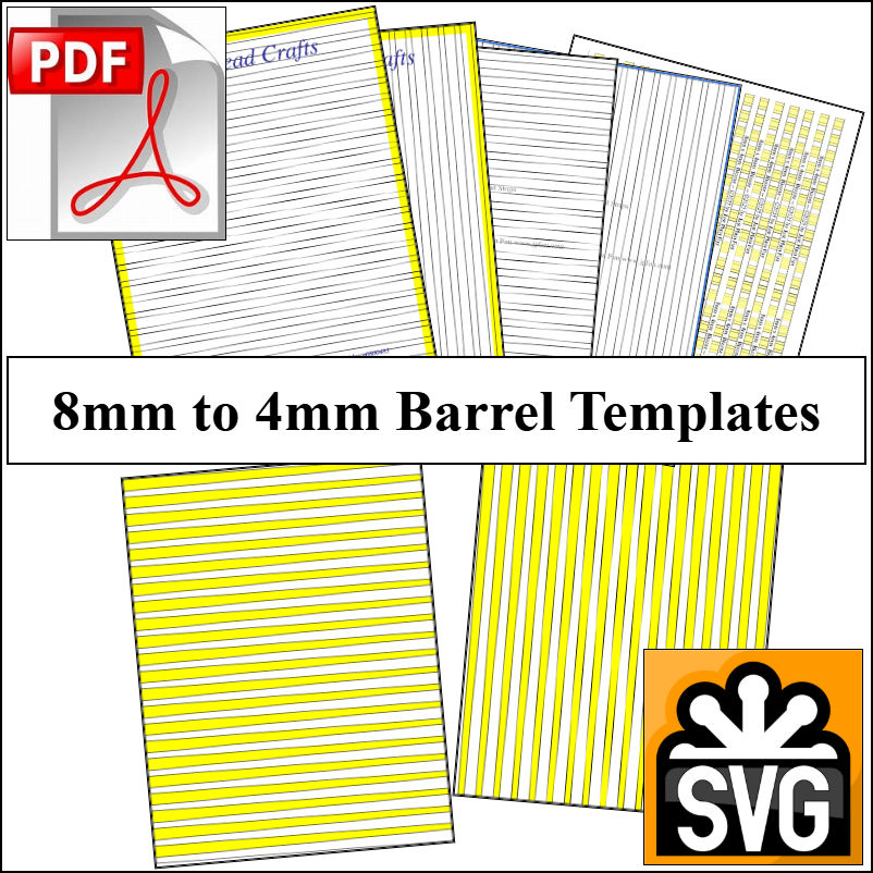 8mm x 4mm Paper Bead Templates