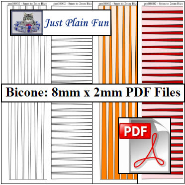 Bicone: 8mm x 2mm Paper Bead Templates