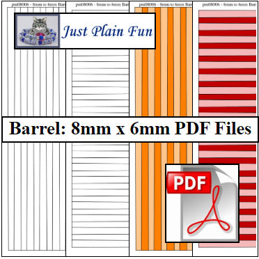 Barrel: 8mm x 6mm Paper Bead Templates