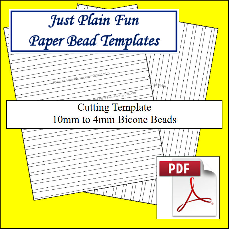 Paper Bead Cutting Templates, 10mm to 4mm Strips Templates 10mm to 4mm Strips
