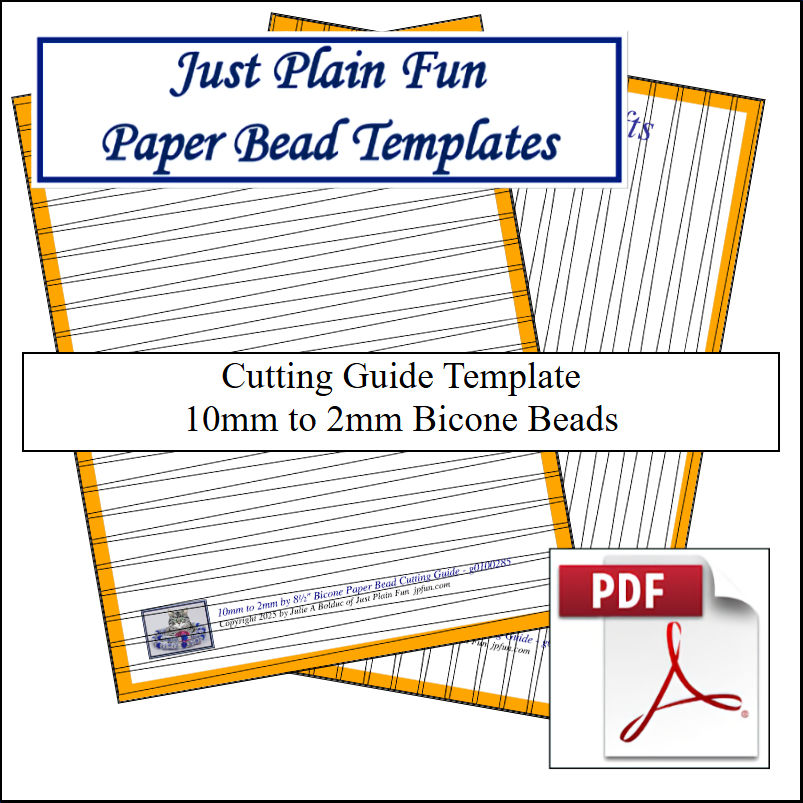 Paper Bead Cutting Guide Templates, 10mm to 2mm Strips Templates 10mm to 2mm Strips